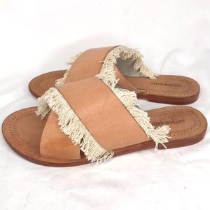 Antik Batik Alba Nude Fringe Slide Sandals